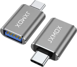 USB C to USB Adapter [2-Pack], Thunderbolt 3 to USB 3.0 OTG Adapter Compatible with MacBook Pro,Chromebook,Pixelbook,Microsoft Surface Go,Samsung Galaxy S9 S10 S20 S21 S22 Ultra,iPhone 15 16 Pro Max