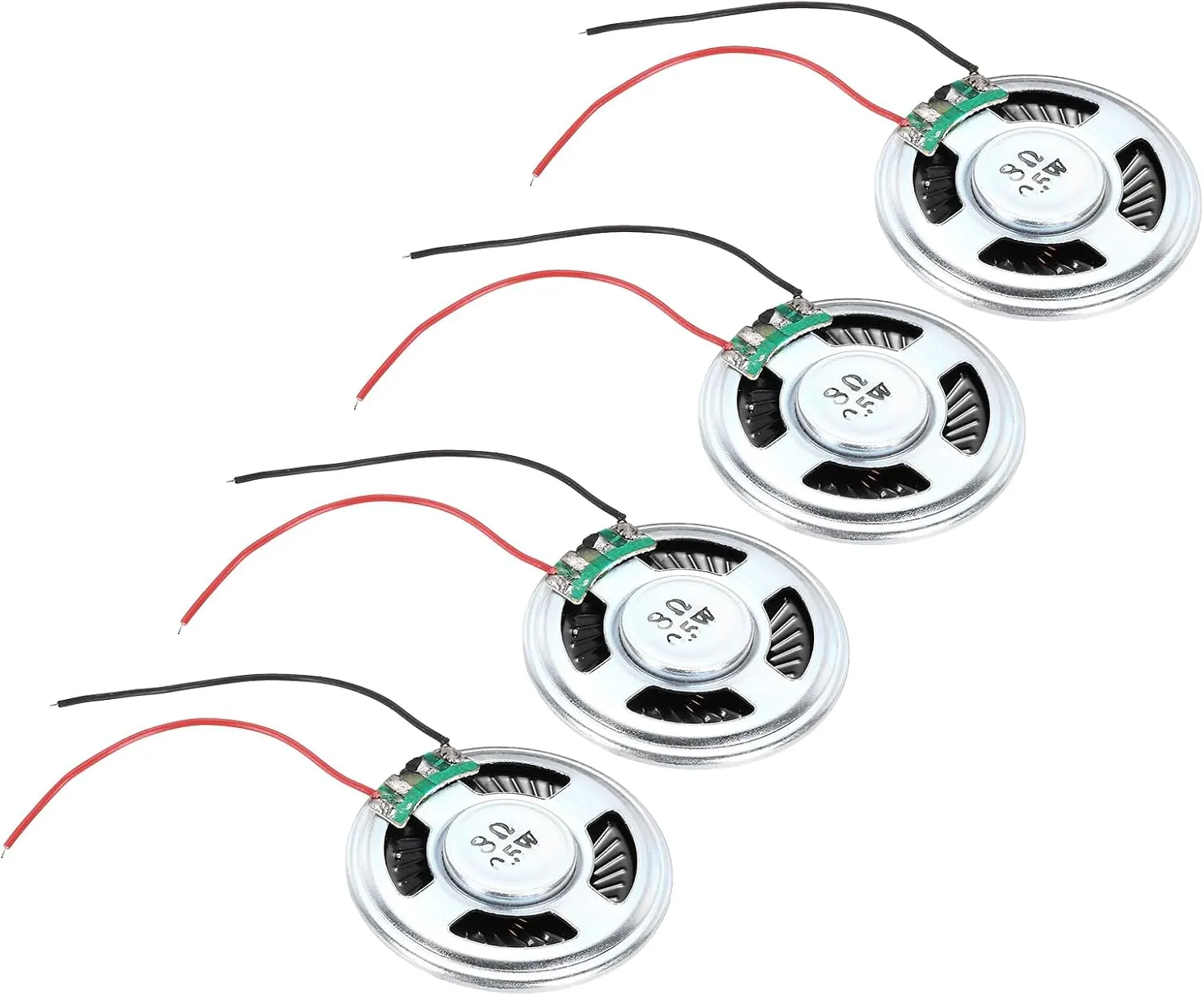 uxcell 4 Pcs 0.5W 8 Ohm Small Speakers Metal Shell Round Internal Micro Magnet Speaker for Mini Speakers DVD EVD Multimedia Mobile Portable Advertising Machine