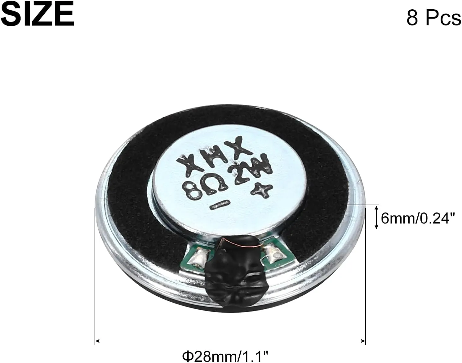 uxcell 8 Pcs 2W 8 Ohm Small Speakers Metal Shell Round Internal Micro Magnet Speaker for Mini Speakers DVD EVD Multimedia Mobile Portable Advertising Machine