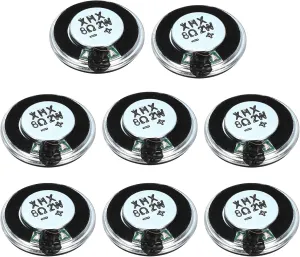 uxcell 8 Pcs 2W 8 Ohm Small Speakers Metal Shell Round Internal Micro Magnet Speaker for Mini Speakers DVD EVD Multimedia Mobile Portable Advertising Machine