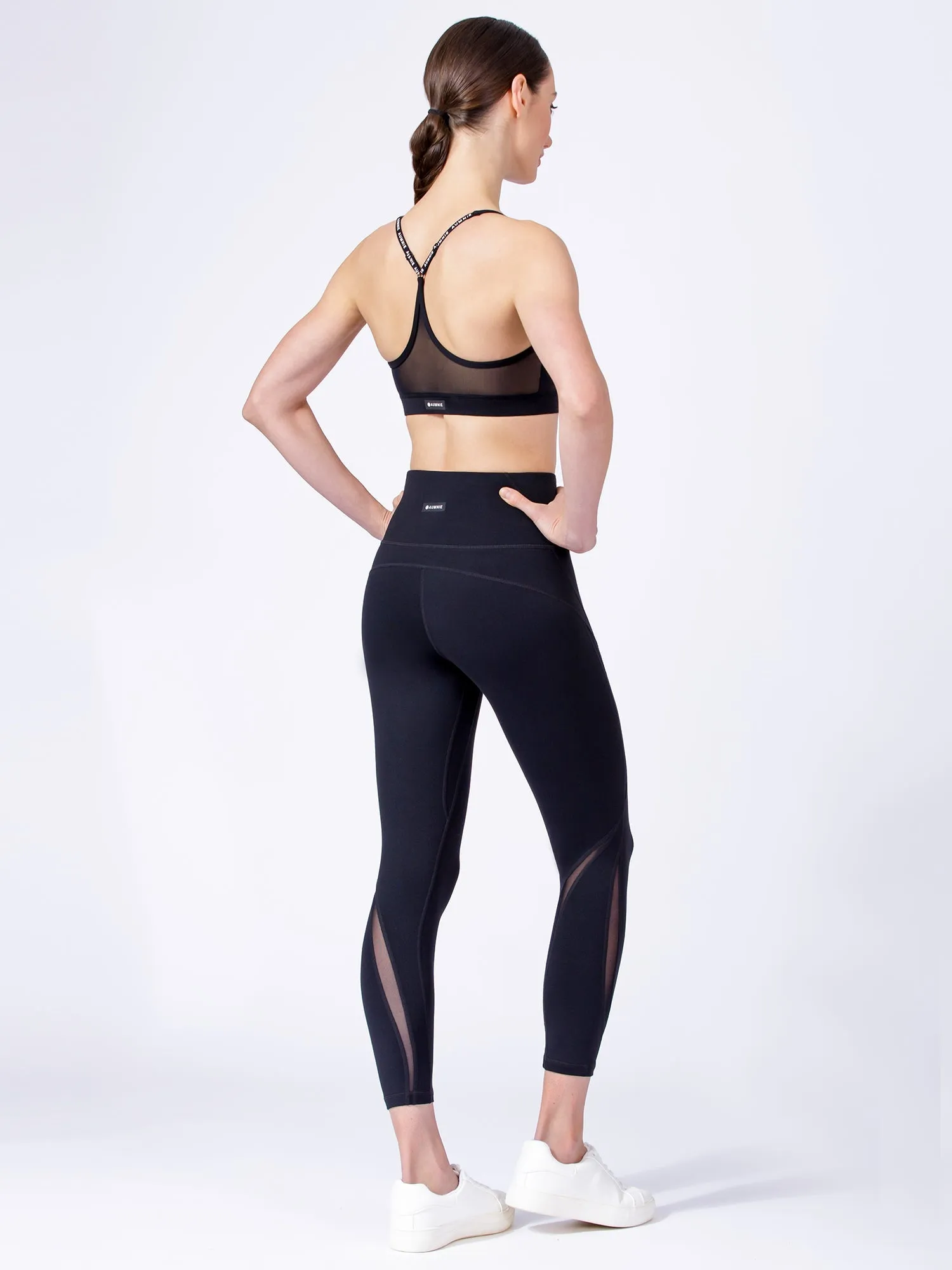 VERTICAL MESH BRA, BLACK