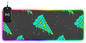 VKPSCHJ Mouse Pad with Wireless Charger 15W Extra Large for Gaming,Colorful Pizza Slices PC,Laptop,Desk, Pop Art RGB Glowing Computer Keyboard Mats Pads Non-Slip for Home & Office