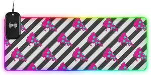 VKPSCHJ Mouse Pad with Wireless Charger 15W Extra Large for Gaming,Colorful Pizza Slices PC,Laptop,Desk, Pop Art Striped RGB Glowing Computer Keyboard Mats Pads Non-Slip for Home & Office
