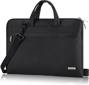 Voova Laptop Bag 13 14 Inch, Waterproof Computer Sleeve Carrying Case with Shoulder Straps & Handle Compatible with Macbook Air 13 M2/M3/M4, MacBook Pro 13/14, HP Dell Lenovo Chromebook 14, Black