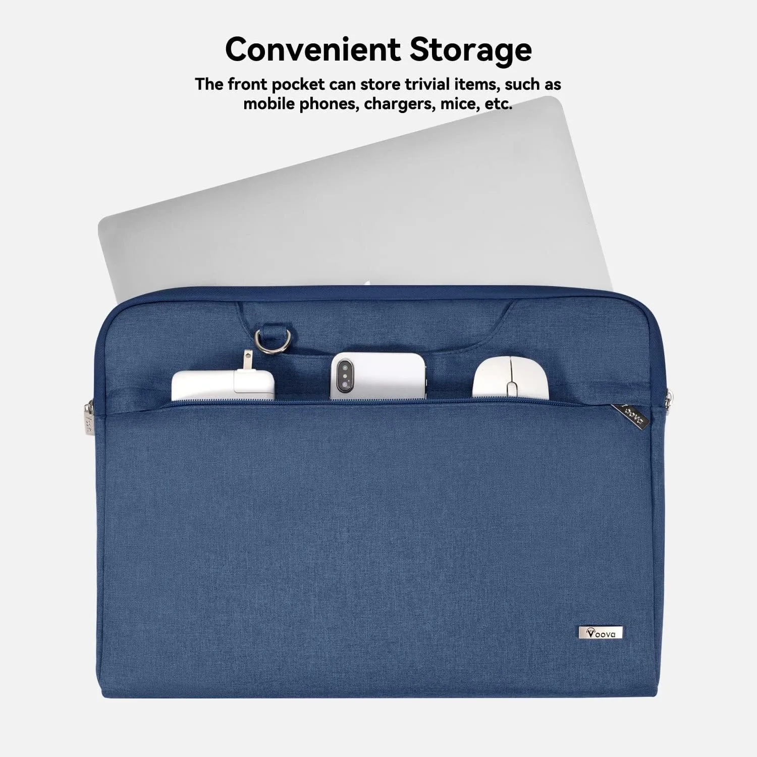 Voova Laptop Bag 13 14 Inch, Waterproof Computer Sleeve Carrying Case with Shoulder Straps & Handle Compatible with Macbook Air 13 M2/M3/M4, MacBook Pro 13/14, HP Dell Lenovo Chromebook 14, Blue