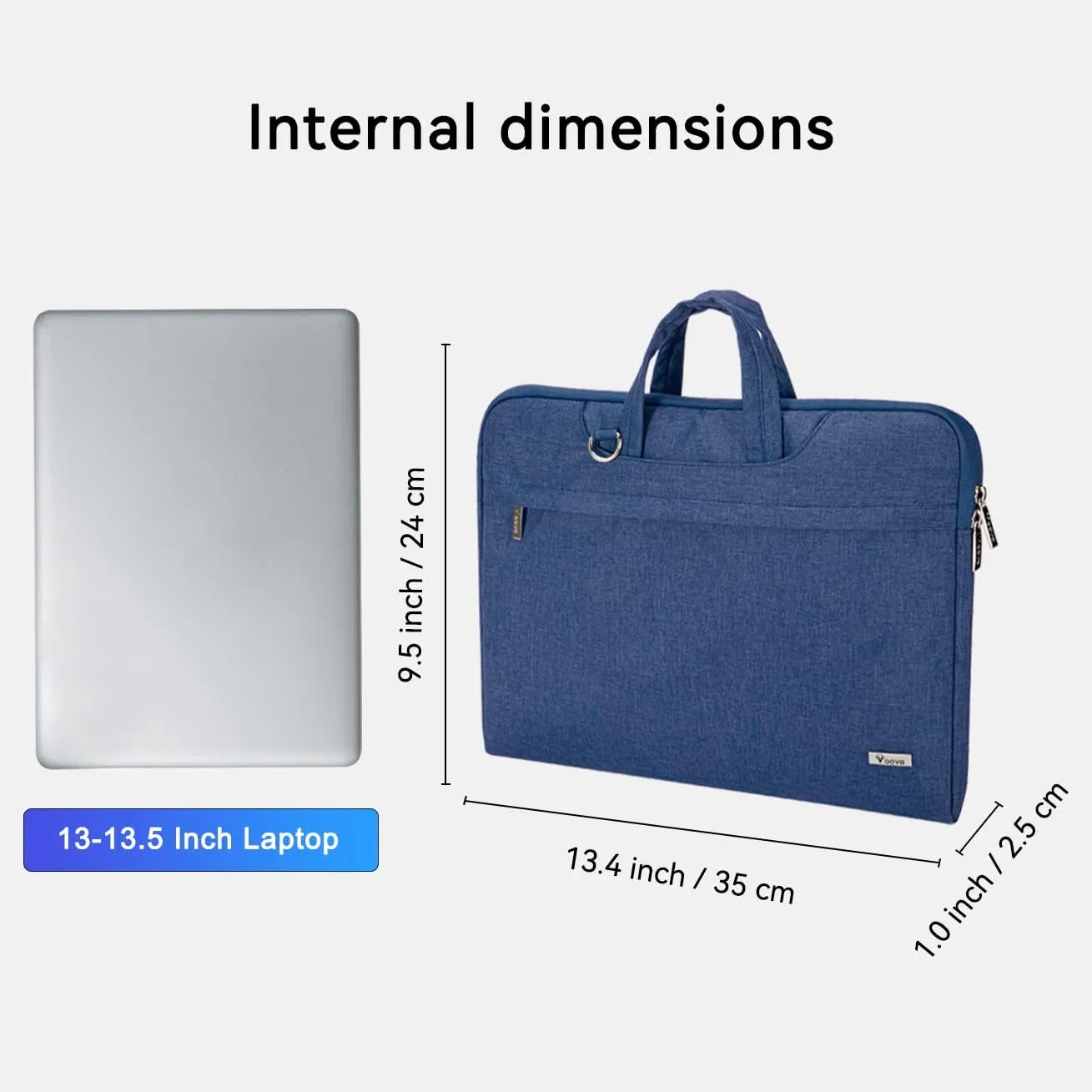 Voova Laptop Bag 13 14 Inch, Waterproof Computer Sleeve Carrying Case with Shoulder Straps & Handle Compatible with Macbook Air 13 M2/M3/M4, MacBook Pro 13/14, HP Dell Lenovo Chromebook 14, Blue
