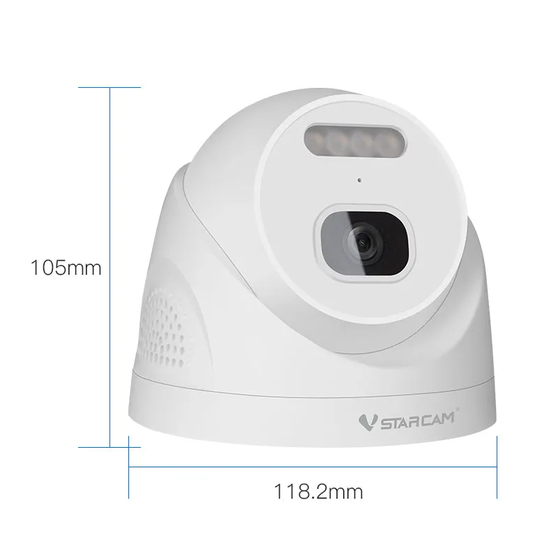 VStarcam CS880-POE 3MP Color Night Vision CCTV Camera POE 24/7 Dome Security Surveillance Dome Home Security Camera