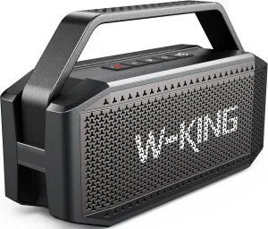 W-KING Bluetooth Speaker, 80W PEAK IPX6 Waterproof Loud Portable Bluetooth Speaker Wireless with 2 Full-Range Drivers/Rich Bass,2 Pairing/40H/U-Disk/TF Card/AUX/EQ, Party Boombox Outdoor Large Speaker