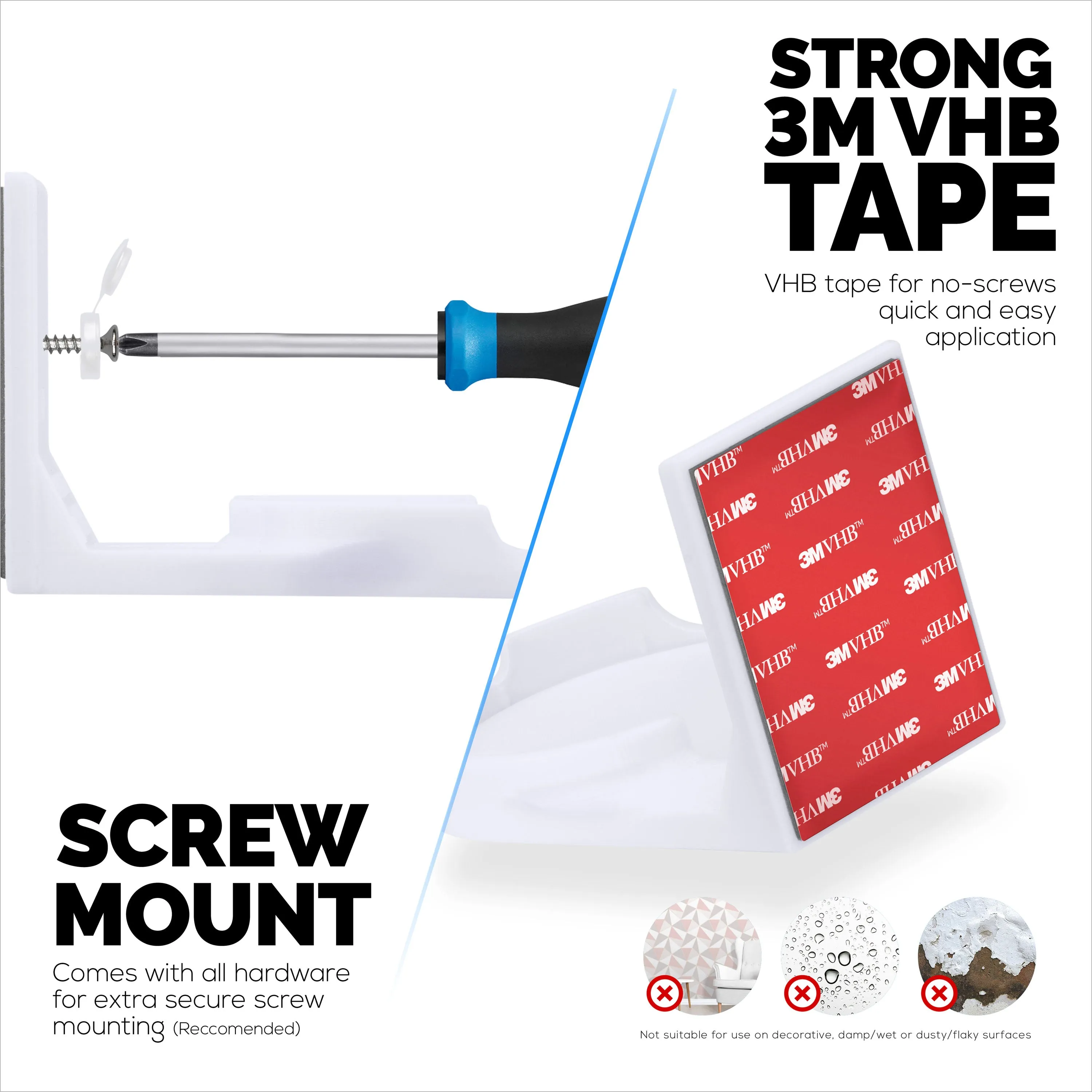 Wall Mount for Blurams A31 2K Security Camera, Adhesive Security Camera Holder Bracket, Reduce Blind Spots & Clutter, Adhesive & Screw-In Mounting