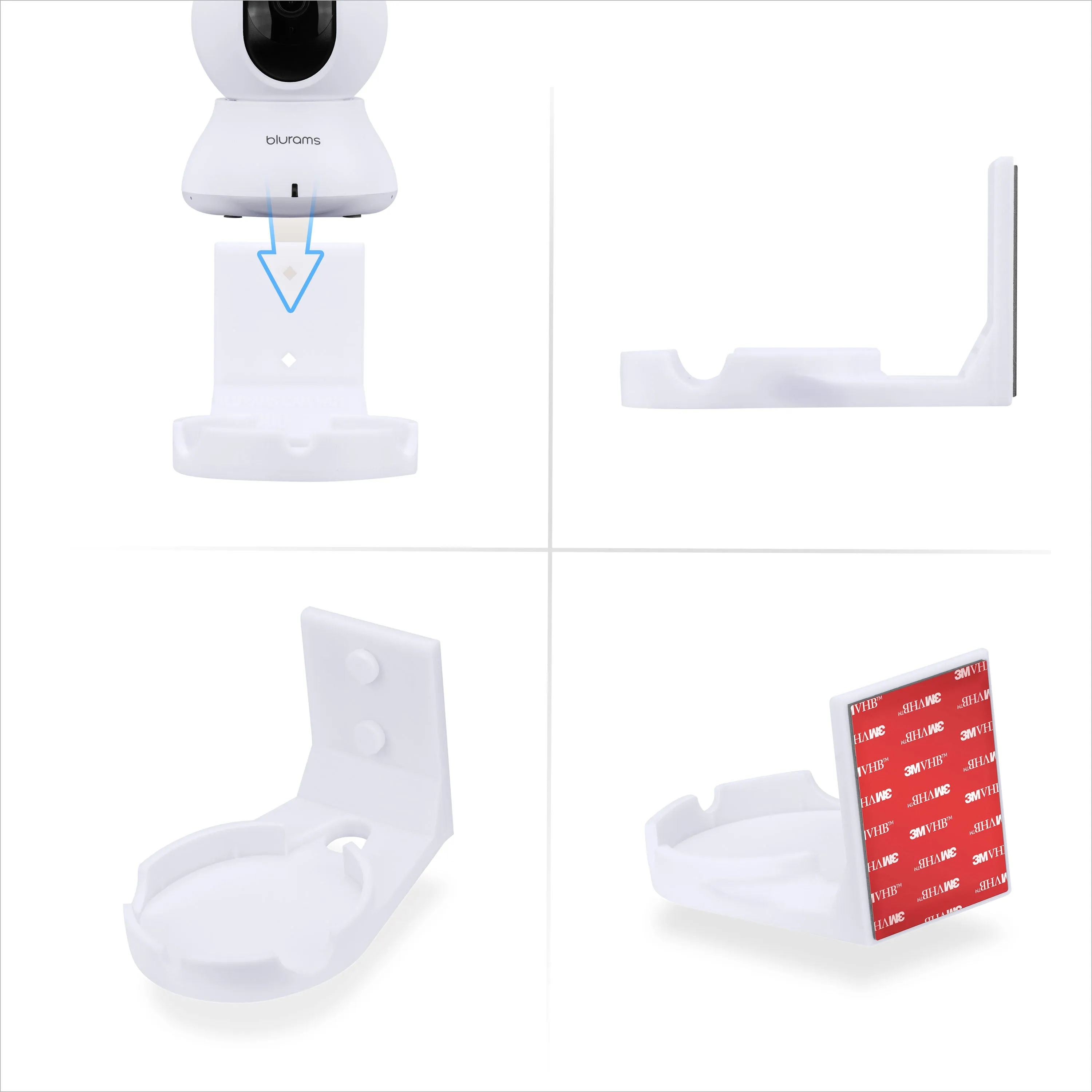 Wall Mount for Blurams A31 2K Security Camera, Adhesive Security Camera Holder Bracket, Reduce Blind Spots & Clutter, Adhesive & Screw-In Mounting