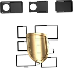 Webcam Cover Slider Set Privacy Shutter for/Laptop Pc Tablet Smartphone Heat-Resistant Plastic (Black)