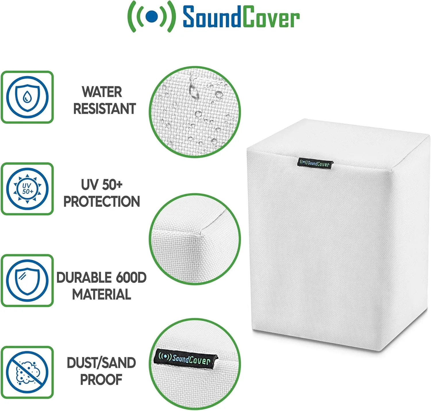 White Waterproof Heavy Duty Outdoor Sonos Speaker Cover - Dust, Water & UV Protection for Sonos Play:1, One & One SL Speakers - Fits Wall Mounted Speakers