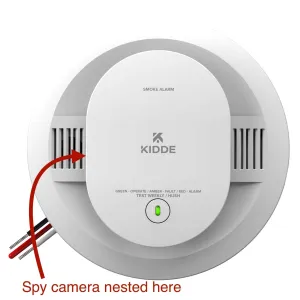 WiFi Hardwired Smoke Detector Camera 4K/1080P Resolution Motion Detect Audio for Home and Office Security Parental Monitoring of Underage Children