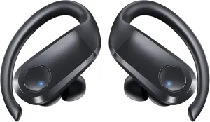 Wireless Earbuds Bluetooth Heaphones 48Hrs Playtime Ear Buds with Charging Case and LED Power Display IPX7 Waterproof Earphones for Sports Running Workout Laptop TV Black