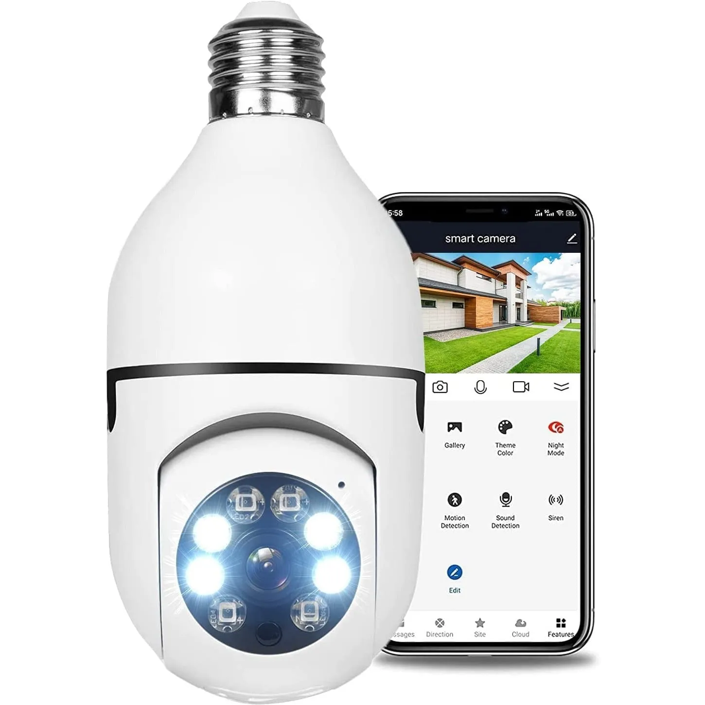 Wireless Light Bulb Security Camera 360