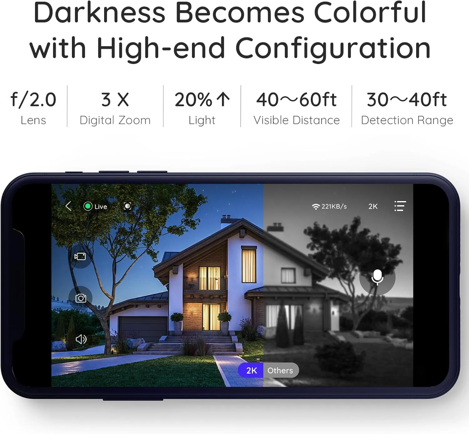 Wireless Outdoor Security Camera Wireless 2K Camera for Home Security Battery Security Cameras 2.4GHz WiFi Smart Motion Detection,Color Night Vision,Waterproof, Cloud/SD Storage(2 Pack)