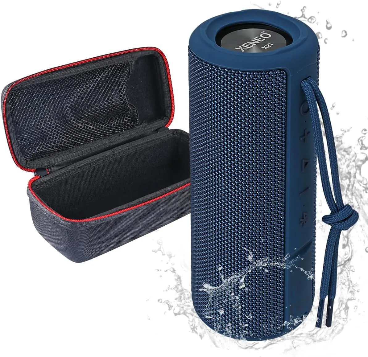 X21 Portable Bluetooth Wireless Speaker Waterproof with FM Radio, Micro SD Card MP3 Player for Outdoor (Blue)