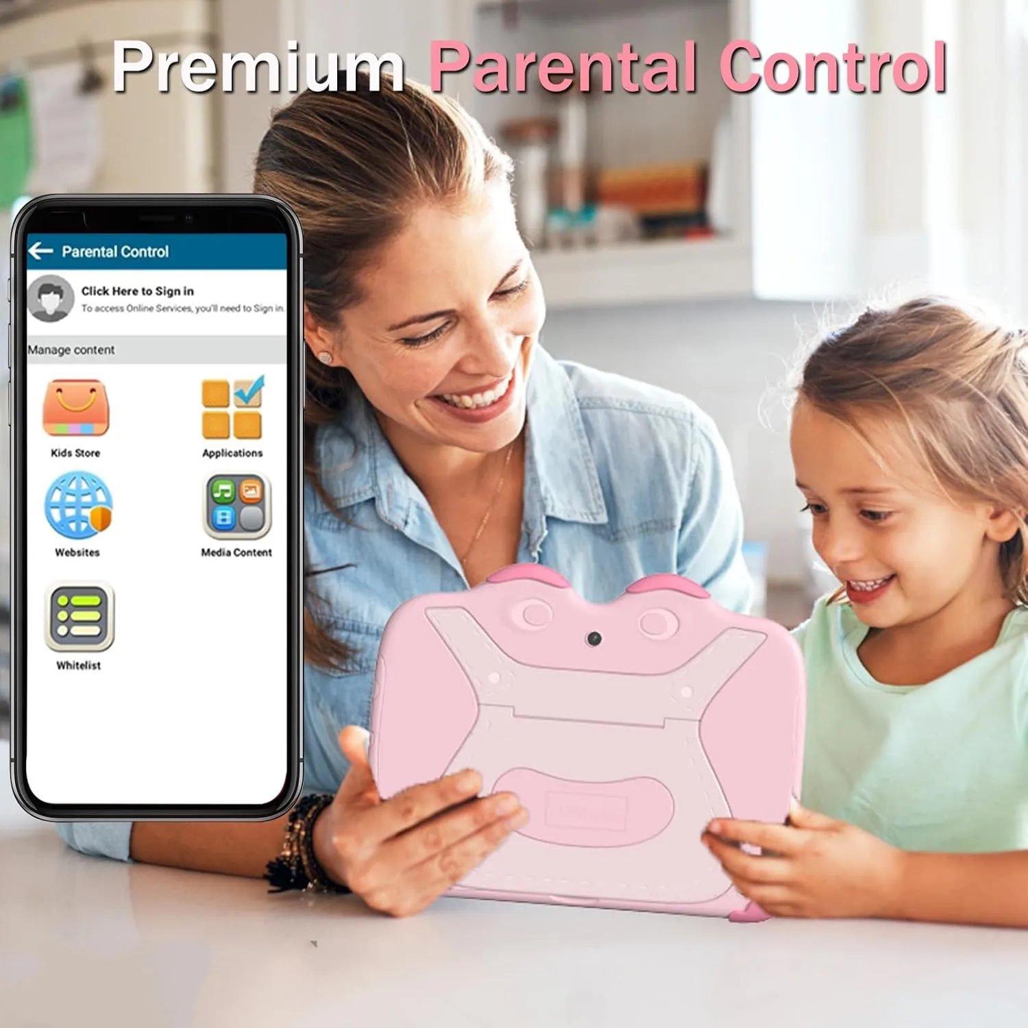 YINOCHE Kids Tablet 10 inch Toddler Tablet for Toddlers Android 64GB Tablets with Case WiFi Children's Tablets Dual Camera Touch Screen tabletas para nios Kids Apps Installed YouTube (Pink)