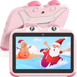 YINOCHE Kids Tablet 10 inch Toddler Tablet for Toddlers Android 64GB Tablets with Case WiFi Children's Tablets Dual Camera Touch Screen tabletas para nios Kids Apps Installed YouTube (Pink)
