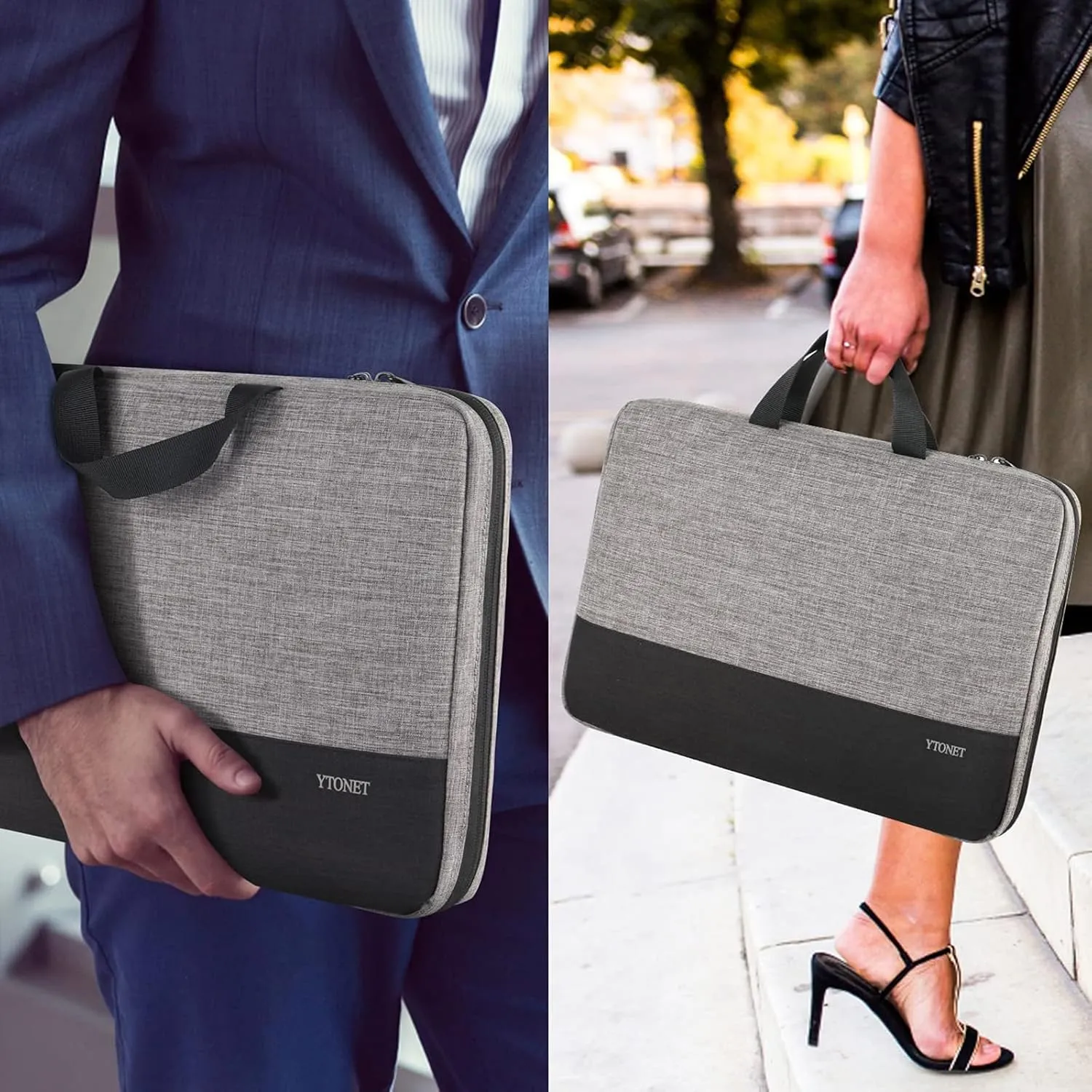 Ytonet Laptop Case Laptop Sleeve Case 13 13.3 Inch, TSA Slim Computer Cover with Handle, Water Resistant Business Travel Carrying Cover Compatible with MacBook Air MacBook Pro HP Dell Notebooks, Grey