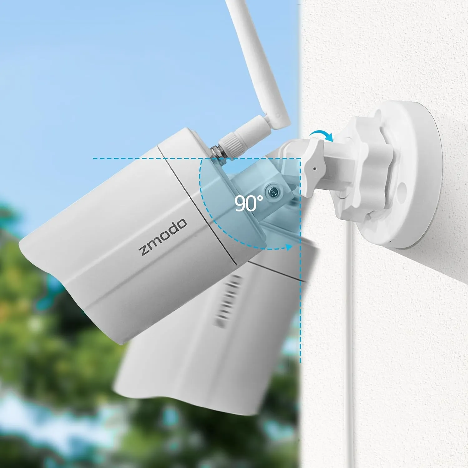 Zmodo Outdoor Security Camera Wireless (2 Pack), 1080p Full HD Home Security Camera System, Works with Alexa and Google Assistant, Silver (ZM-W0002-2)